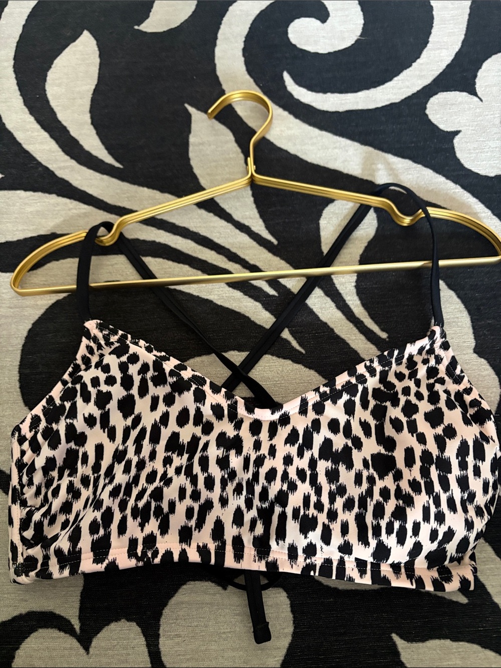 Xhilaration Pink and Black Leopard-Print Sports Bralette